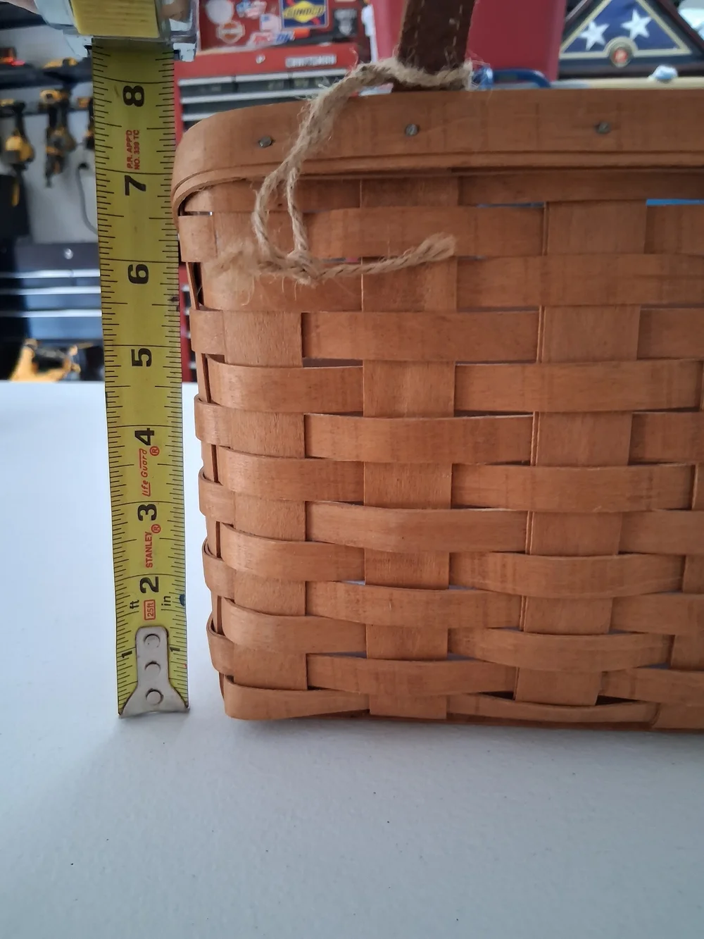 Longaberger 2006 Handwoven Basket,protector with Decorative Church Tie On